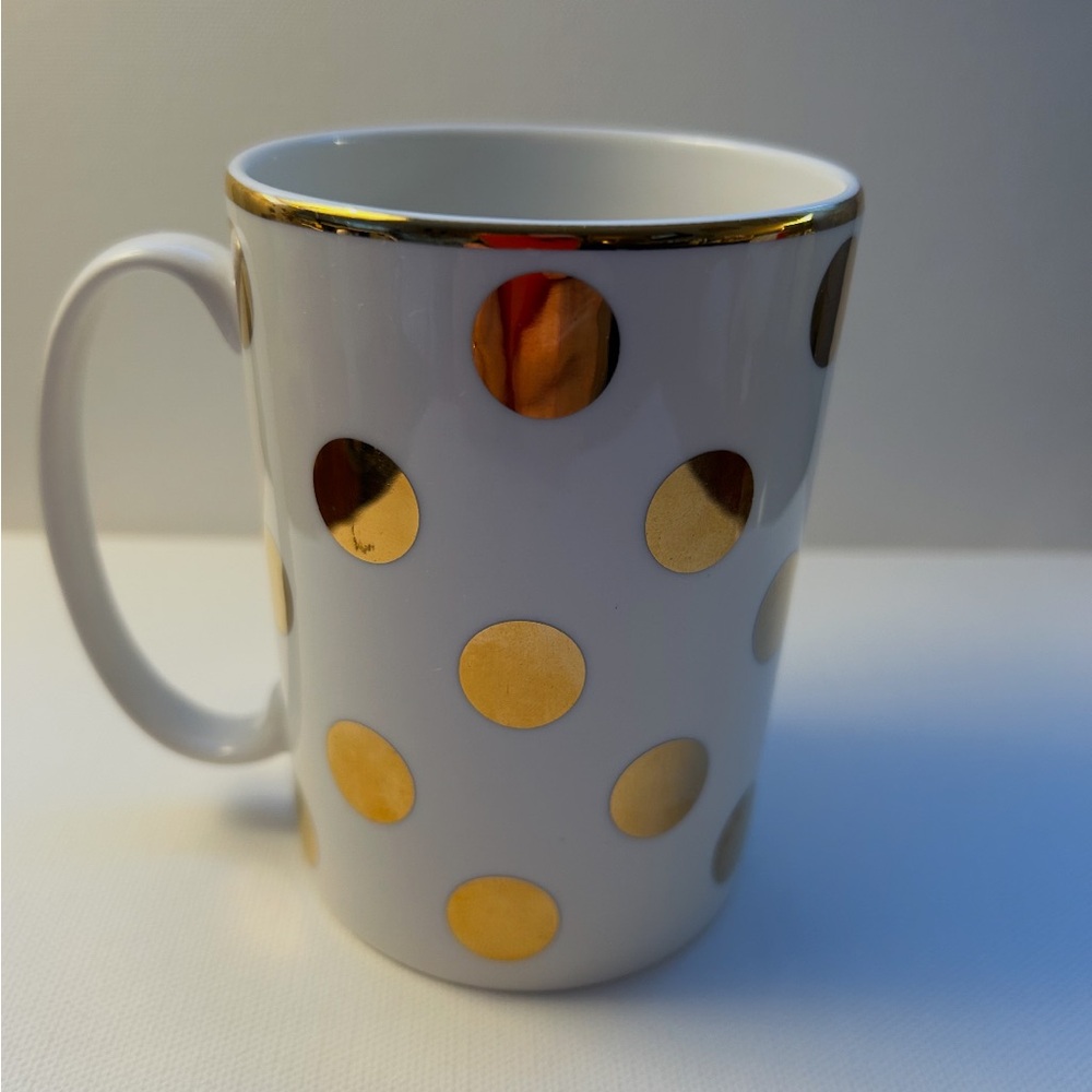Kate Spade x Lenox White and Gold Polka Dot Mug - Picture 4 of 5